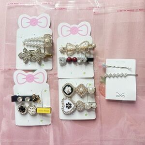 New 10 pieces bundle shiny sparkly pearl hair clips barrettes hair accessories 3